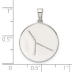 Sterling Silver Rhodium-plated & CZ Cancer Zodiac Pendant - Image 4