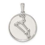 Sterling Silver Rhodium-plated & CZ Leo Zodiac Pendant - Image 3