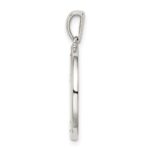 Sterling Silver Rhodium-plated & CZ Libra Zodiac Pendant - Image 2