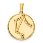 Sterling Silver Gold-plated & CZ Libra Zodiac Pendant - Image 3