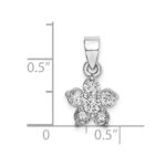 Sterling Silver Rhodium-Plated CZ Star Motif Pendant - Image 4