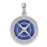 De-Ani Sterling Silver Rhodium-Plated Polished Enameled Compass Pendant - Image 3