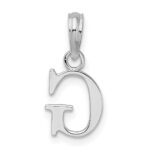 Sterling Silver Rhodium-plated Polished Block Initial -G- Pendant - Image 3