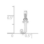 Sterling Silver Rhodium-plated Polished Block Initial -J- Pendant - Image 4