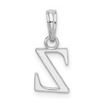 Sterling Silver Rhodium-plated Polished Block Initial -Z- Pendant - Image 3