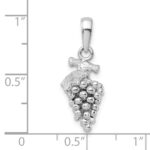 De-Ani Sterling Silver Rhodium-Plated Polished 3D Grapes Pendant - Image 5
