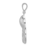 De-Ani Sterling Silver Rhodium-plated Polished and Textured Sea Life Pendant - Image 2