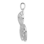 De-Ani Sterling Silver Rhodium-plated Polished and Diamond-Cut Sea Life Pendant - Image 2