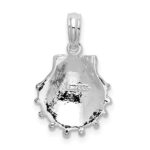 De-Ani Sterling Silver Rhodium-Plated Polished Lions Paw Shell Pendant - Image 5