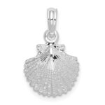 De-Ani Sterling Silver Rhodium-Plated Polished Scallop Shell Pendant