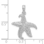 De-Ani Sterling Silver Rhodium-Plated Polished Pierced Starfish Pendant - Image 6
