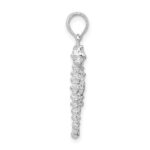De-Ani Sterling Silver Rhodium-Plated Polished 3D Seahorse Pendant - Image 2