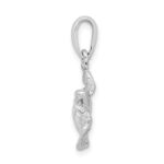 De-Ani Sterling Silver Rhodium-Plated Polished Large Sea Turtle Pendant - Image 3