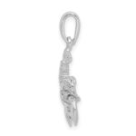 De-Ani Sterling Silver Rhodium-plated Polished 3D Moveable Lobster Pendant - Image 3