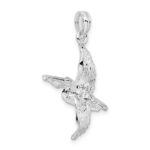 De-Ani Sterling Silver Rhodium-Plated Polished 3D Flying Pelican Pendant - Image 7