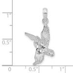 De-Ani Sterling Silver Rhodium-Plated Polished 3D Flying Pelican Pendant - Image 8