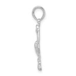 De-Ani Sterling Silver Rhodium-Plated Polished Standing Pelican Pendant - Image 3