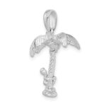 De-Ani Sterling Silver Rhodium-Plated 3D Palm Tree with Moving Climber Pendant - Image 7