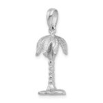 De-Ani Sterling Silver Rhodium-Plated Polished and Textured 3D Palm Tree Pendant - Image 4