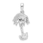 De-Ani Sterling Silver Rhodium-Plated Polished Palm Tree Pendant - Image 5