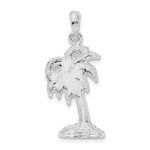 De-Ani Sterling Silver Rhodium-Plated Polished Small Palmetto Tree Pendant - Image 5