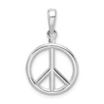 De-Ani Sterling Silver Rhodium-Plated Polished Peace Symbol Pendant - Image 4