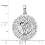 De-Ani Sterling Silver Rhodium-Plated Textured Turks and Caicos Sand Dollar Pendant - Image 6
