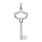 De-Ani Sterling Silver Rhodium-Plated 3D Key to My Heart Key Pendant - Image 4