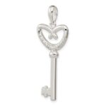 De-Ani Sterling Silver Rhodium-Plated 3D Key to My Heart Pretzel Top Key Pendant - Image 6