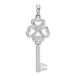 De-Ani Sterling Silver Rhodium-Plated 3D Key to My Heart Heart Top Key Pendant - Image 6
