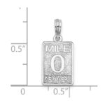 De-Ani Sterling Silver Rhodium-Plated Polished 0 Mile Marker Key West Pendant - Image 6