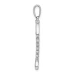 De-Ani Sterling Silver Rhodium-Plated Polished and Textured 3D Fishbone Pendant - Image 2