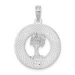 De-Ani Sterling Silver Rhodium-Plated Textured Key West with Palm Tree Pendant - Image 5