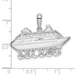 De-Ani Sterling Silver Rhodium-Plated Polished Key West Cruise Ship Pendant - Image 6