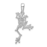 De-Ani Sterling Silver Rhodium-Plated Polished Jumping Frog Pendant