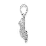 De-Ani Sterling Silver Rhodium-Plated Polished Frog Pendant - Image 2
