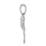 De-Ani Sterling Silver Rhodium-Plated Polished Jumping Frog Pendant - Image 2