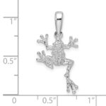 De-Ani Sterling Silver Rhodium-Plated Polished Jumping Frog Pendant - Image 4