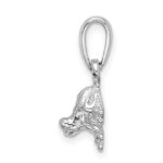 De-Ani Sterling Silver Rhodium-Plated Polished Mini Frog Pendant - Image 2