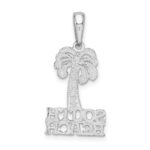 De-Ani Sterling Silver Rhodium-Plated Polished South Beach Palm Tree Pendant - Image 3