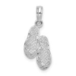 De-Ani Sterling Silver Rhodium-Plated Polished 3D Flip-flops Pendant