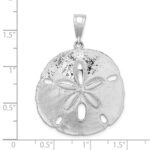 De-Ani Sterling Silver Rhodium-Plated Polished Sand Dollar Pendant - Image 4