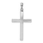 De-Ani Sterling Silver Rhodium-plated Polished Front Textured Back Latin Cross Pendant - Image 3