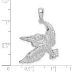 De-Ani Sterling Silver Rhodium-plated Polished Flying Pelican Pendant - Image 4