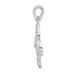 De-Ani Sterling Silver Rhodium-Plated Dolphin Jumping Thru Hoop Pendant - Image 2
