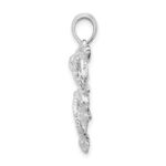 De-Ani Sterling Silver Rhodium-Plated Polished Textured Octopus Pendant - Image 2