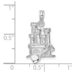 De-Ani Sterling Silver Rhodium-Plated Polished 3D Sandcastle / Shovel Pendant - Image 4