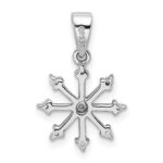 Sterling Silver Rhodium Snowflake Pendant - Image 3