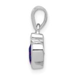 Sterling Silver Rhodium Plated Amethyst and Diamond Pendant - Image 2