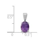 Sterling Silver Rhodium Plated Amethyst Pendant - Image 3
